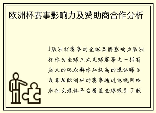欧洲杯赛事影响力及赞助商合作分析